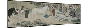 Qazaq présentant len tribut leurs chevaux à l'empereur Qianlong-Giuseppe Castiglione-Mounted Premium Giclee Print