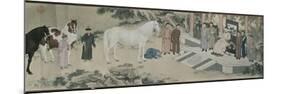 Qazaq présentant len tribut leurs chevaux à l'empereur Qianlong-Giuseppe Castiglione-Mounted Giclee Print