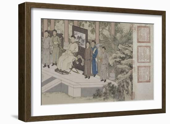 Qazaq présentant len tribut leurs chevaux à l'empereur Qianlong-Giuseppe Castiglione-Framed Giclee Print