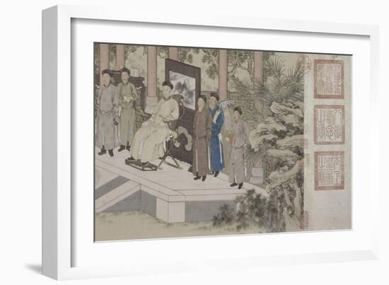 Qazaq présentant len tribut leurs chevaux à l'empereur Qianlong-Giuseppe Castiglione-Framed Giclee Print