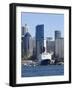 Qe2 in Sydney Harbour, New South Wales, Australia-Mark Mawson-Framed Photographic Print