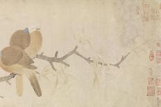 Doves and Pear Blossoms after the Rain-Qian Xuan-Framed Stretched Canvas