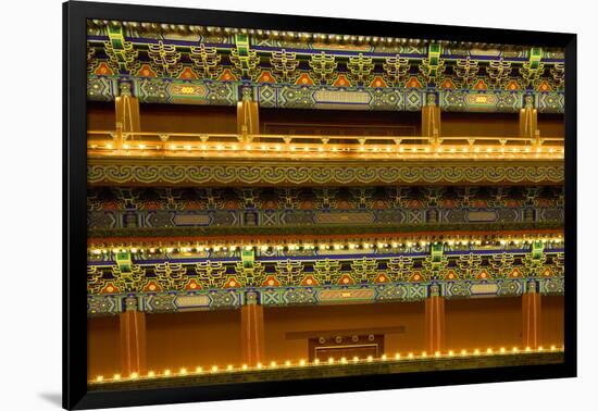 Qianmen Gate Details Tiananmen Square, Beijing, China Night Shot-William Perry-Framed Premium Photographic Print