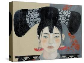 Qing Dynasty Woman with Butterfly, 2015-Susan Adams-Stretched Canvas
