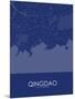 Qingdao, China Blue Map-null-Mounted Poster