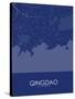 Qingdao, China Blue Map-null-Stretched Canvas