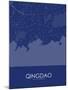 Qingdao, China Blue Map-null-Mounted Poster