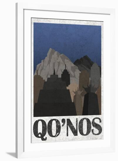 Qo'noS Retro Travel-null-Framed Art Print