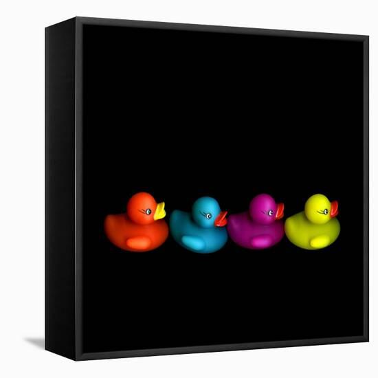 Quackers-Magda Indigo-Framed Stretched Canvas