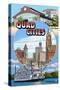 Quad Cities - Montage Scenes-Lantern Press-Stretched Canvas