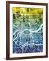 Quad Cities Street Map-Michael Tompsett-Framed Art Print