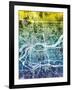 Quad Cities Street Map-Michael Tompsett-Framed Art Print