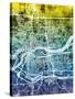 Quad Cities Street Map-Michael Tompsett-Stretched Canvas