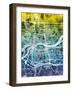 Quad Cities Street Map-Michael Tompsett-Framed Art Print