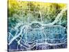 Quad Cities Street Map-Michael Tompsett-Stretched Canvas