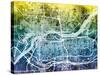 Quad Cities Street Map-Michael Tompsett-Stretched Canvas