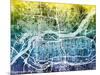 Quad Cities Street Map-Michael Tompsett-Mounted Art Print