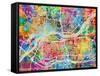 Quad Cities Street Map-Michael Tompsett-Framed Stretched Canvas