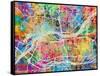 Quad Cities Street Map-Michael Tompsett-Framed Stretched Canvas