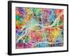 Quad Cities Street Map-Michael Tompsett-Framed Art Print