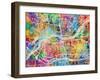 Quad Cities Street Map-Michael Tompsett-Framed Art Print