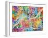 Quad Cities Street Map-Michael Tompsett-Framed Art Print