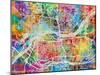 Quad Cities Street Map-Michael Tompsett-Mounted Art Print