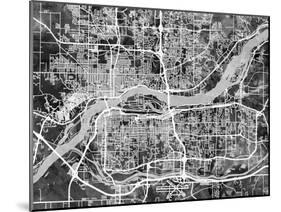 Quad Cities Street Map-Michael Tompsett-Mounted Art Print