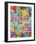 Quad Cities Street Map-Michael Tompsett-Framed Art Print