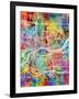 Quad Cities Street Map-Michael Tompsett-Framed Art Print