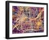 Quad Cities Street Map-Michael Tompsett-Framed Art Print