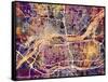 Quad Cities Street Map-Michael Tompsett-Framed Stretched Canvas