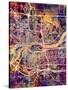 Quad Cities Street Map-Michael Tompsett-Stretched Canvas