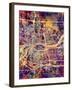 Quad Cities Street Map-Michael Tompsett-Framed Art Print