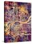 Quad Cities Street Map-Michael Tompsett-Stretched Canvas