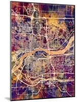 Quad Cities Street Map-Michael Tompsett-Mounted Art Print