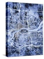 Quad Cities Street Map-Michael Tompsett-Stretched Canvas