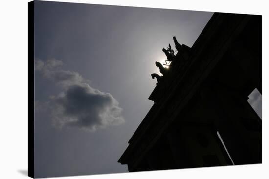 Quadriga by Johann Gottfried Schadow (1764-1850). Backlight. Brandenburg Gate. Berlin-null-Stretched Canvas