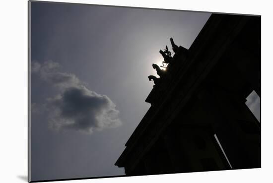 Quadriga by Johann Gottfried Schadow (1764-1850). Backlight. Brandenburg Gate. Berlin-null-Mounted Giclee Print