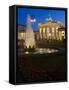 Quadriga on Brandenburg Gate Illuminated at Night in Pariser Platz, Berlin, Germany-Gavin Hellier-Framed Stretched Canvas