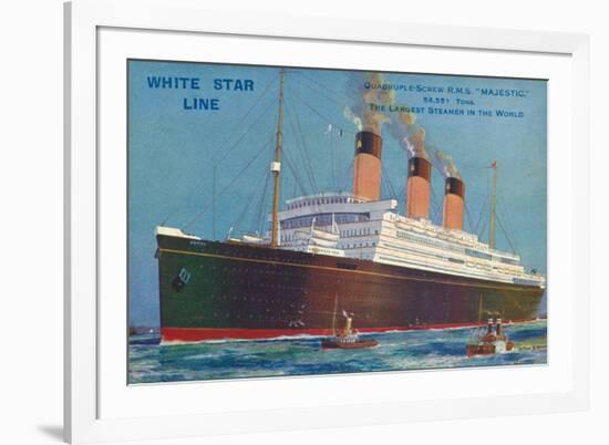 Quadruple-Screw R.M.S Majestic of the White Star Line, C1920S-null-Framed Giclee Print