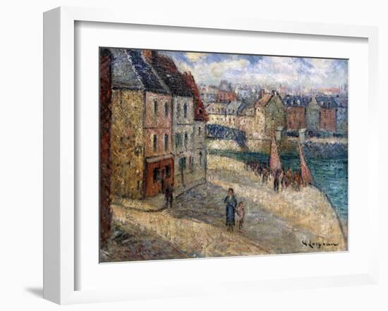 Quai a Dieppe-Gustave Loiseau-Framed Giclee Print