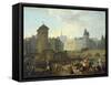 Quai De Gesvres, the Palais and Notre Dame Pump, C.1791-Jacques Albert Senave-Framed Stretched Canvas