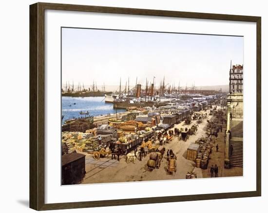 Quai De La Joliette, Marseilles, France, Pub. 1890-1900-null-Framed Giclee Print