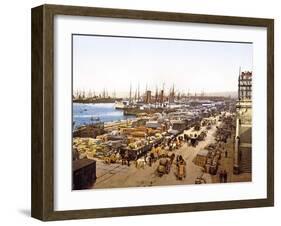 Quai De La Joliette, Marseilles, France, Pub. 1890-1900-null-Framed Giclee Print