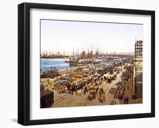 Quai De La Joliette, Marseilles, France, Pub. 1890-1900-null-Framed Giclee Print