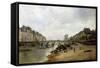 Quai de la Seine et le Pont-Marie-Stanislas Lepine-Framed Stretched Canvas