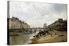 Quai de la Seine et le Pont-Marie-Stanislas Lepine-Stretched Canvas