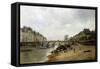 Quai de la Seine et le Pont-Marie-Stanislas Lepine-Framed Stretched Canvas