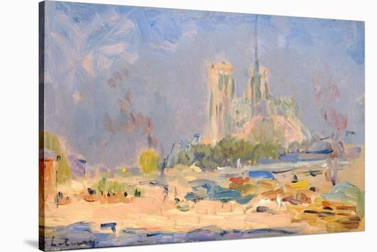 Quai De La Tournelle and Notre-Dame De Paris, 1884-Albert-Charles Lebourg-Stretched Canvas